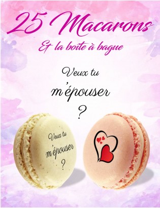 demande en mariage et macarons