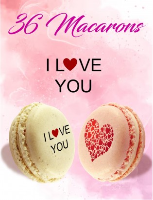 Coffret 36 macarons I love you