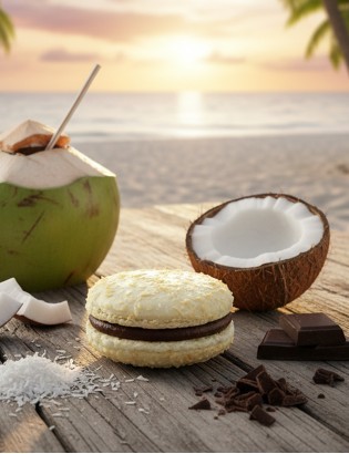 macaron noix de coco et chocolat de planet' macarons