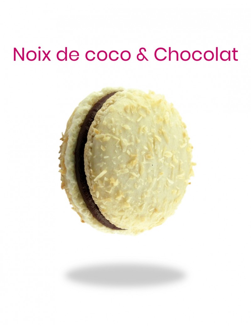 macaron noix de coco et chocolat - planet macarons