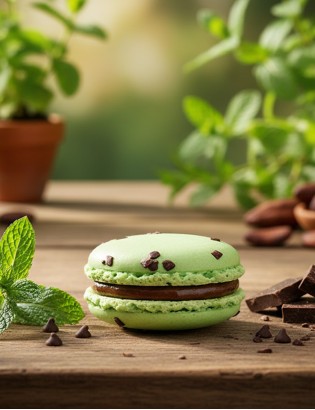 macaron menthe et chocolat - planet macarons