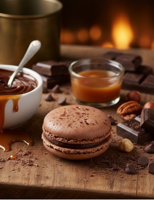 macaron au chocolat au lait caramel - planet' macarons