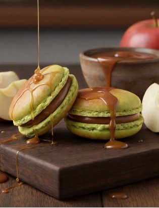 macaron à la pomme et au caramel - planet macarons